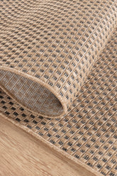 Sisaluna 4442 Bej Jüt Tabanlı Modern Dokuma Kilim Sisal Hasır Halı